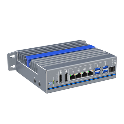Tipo de libro Computadora industrial Core I7 PC sin ventilador Linux 4 puertos Lan Mini PC incrustado