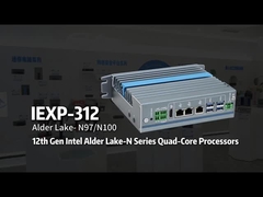 IEXP-312 N100 Mini PC 3 Lan Soporte Din Rail montado para pantallas comerciales